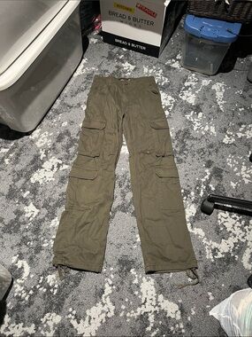 refuge Olive Green Cargo Flare Pants